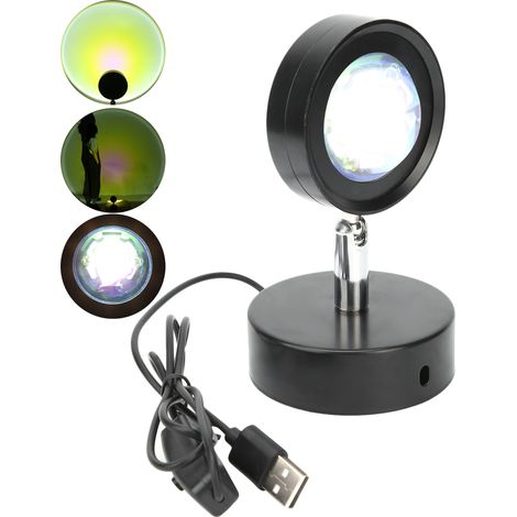 Lampe de projecteur USB pour maison, éclairage de projection mural salon, décoration lumineuse couleur soleil, spot LED décoratif, veilleuse ambiance chaleureuse. (1/5)