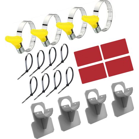 Set di supporti in plastica per tubo da piscina - Grigio
