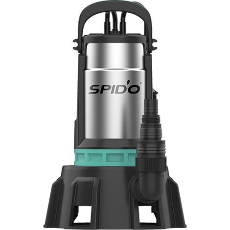 Spido – Pompe d’évacuation eaux chargées et salées – 1000 W – Débit 21 m³/h – Hauteur de refoulement 10 m – Passage particules 35 mm