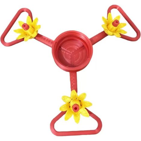 Distributeur de nectar pour colibris que l'on peut fixer sur une bouteille, distributeur suspendu à trois fleurs, attire les colibris dans votre jardin (1/5)
