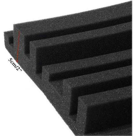 Lot de 12 panneaux acoustiques en mousse pour studio, diffuseurs insonorisants, traitement d'absorption acoustique pour salle de batterie, coussinets en mousse pour murs (1/4)