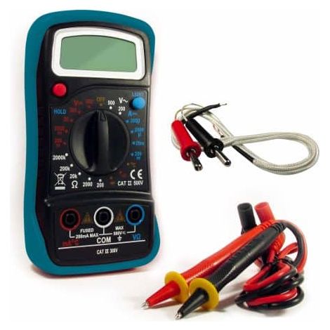 Multimètre numérique six fonctions de mesure avec piles multi-usages - Avidsen - 107100