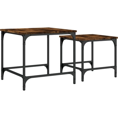 Nesting Coffee Tables 2 pcs Smoked Oak Engineered Wood vidaXL