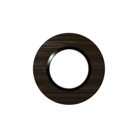 Legrand 600979 Placa redonda con efecto madera de ébano Legrand Dooxie, 1 toma