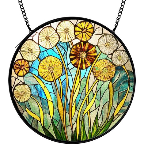 30 cmAttrape-soleil fleurs papillons oiseaux en verre coloré, décoration murale, cadeau femme (1/5)