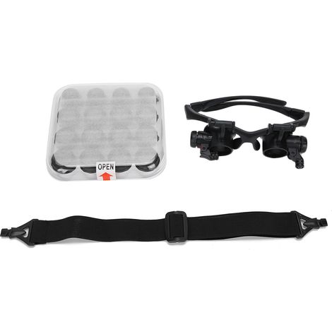 Lampe frontale LED 2.5X-25X avec 16 lentilles pour lecture et réparation (1/5)