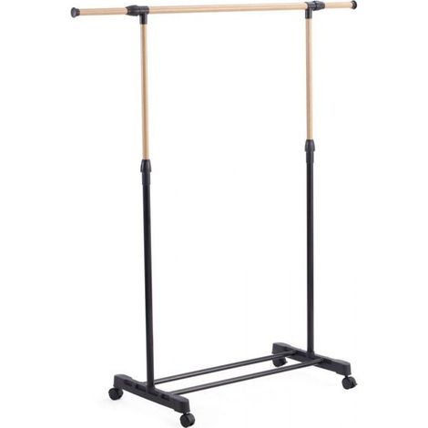 Portant à vêtements extensible - JUANIO - Confortime - L.88-145 cm extensible - H.90-160 cm réglable - Roulettes intégrées