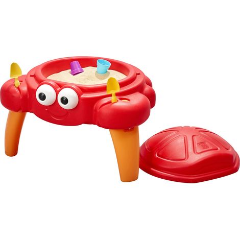 Step2 Crabbie Bac À Sable En Plastique Avec Couvercle  Table À Sable Pour Enfants En Forme De Crabe  Avec Ensemble D'Accessoires 4 Pièces