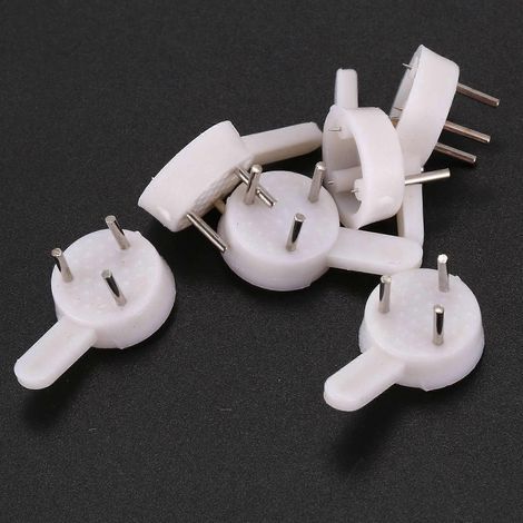 60 crochets muraux épais pour cadres photo, en plastique blanc, 3 broches, petit format (1/5)