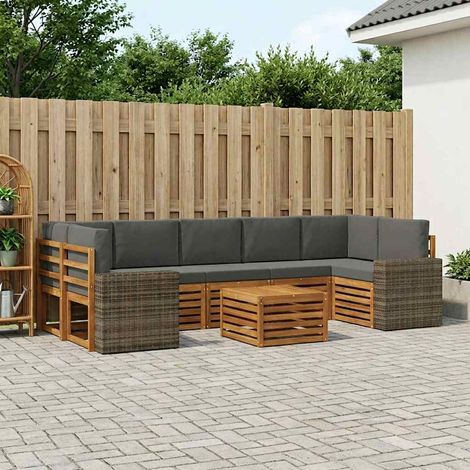 Teenpull – Outdoor-Sofagarnitur 8 Stk. Natur und Anthrazit (1/5)