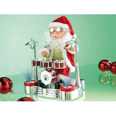 Père Noël Rock’N’Roll avec effets lumineux à LED (1/2)