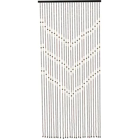 Cortina de bambú, color marrón con abalarios, para puerta, 90 x 200 cm