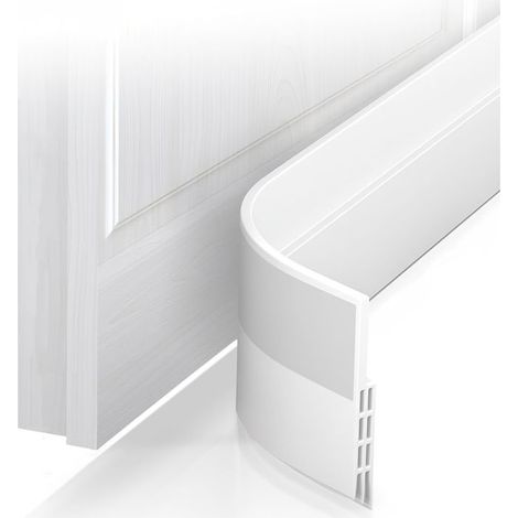 Bas de porte anti-courant d'air & étanchéité porte - NOUVEAU bas de porte isolant (rapide à installer), idéal pour l'isolation contre le froid, le bruit & l'humidité (1 x Blanc),OUYLAF (1/5)