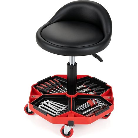 COSTWAY Tabouret d'Atelier à roulettes avec Porte-Outils (1/3)