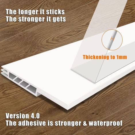 Set di 2 guarnizioni di tenuta per porte interne ed esterne, antipolvere e insonorizzate, resistenti agli agenti atmosferici e al calore, di colore bianco. (1/4)