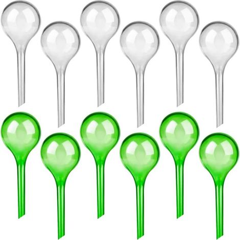 Lot de 12 Petits Globes d'Arrosage en Verre Synthétique pour Plantes d'Intérieur - Bulbes Goute à Goute Arrosage 5,1 cm de Diamètre-Matériel d'Arrosage Automatique en PVC pour Plantes (1/5)