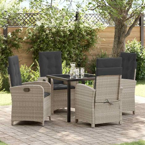 Ensemble de salle à manger pour jardin 5 pcs-Salon de jardin Gris clair 721044 (1/5)