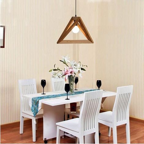 Suspension Luminaire Triangle Bois 30cm Lustre Corde Ajustable Salle à Manger Chambre (1/4)