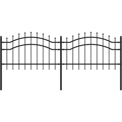 Grillage rouleau，Clôture de jardin avec sommet de lance Noir 115 cm CFW6869562 (1/5)