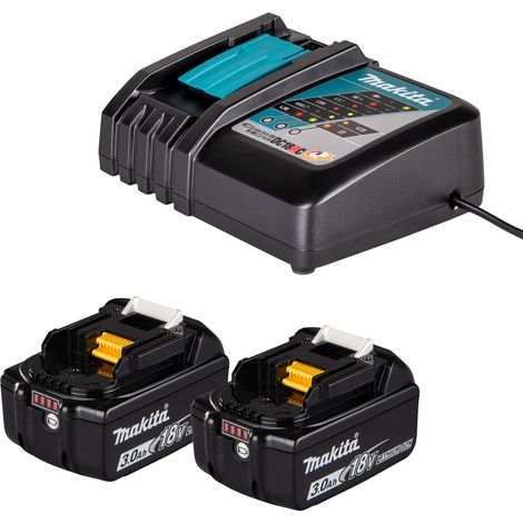 Makita Kit 2x baterias BL1830 + Cargador DC18RC 18V LXT