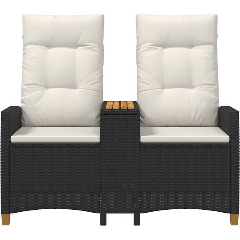 Maison Exclusive - Liegebank mit Tisch Schwarz und Cremeweiß 126