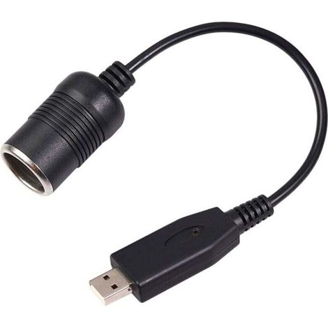 Adaptateur de Convertisseur ContrôLeur Filaire Port USB Vers Prise Allume-Cigare 12V Câble D'Alimentation pour Batterie Externe (1/4)