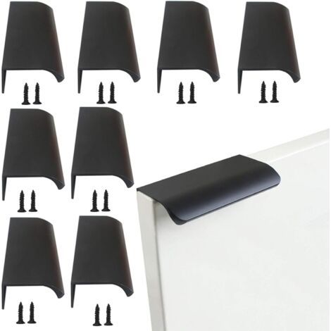 Poignee de Meuble Cuisine Alliage d'aluminium Poignées de Tiroir en Nickel Brossé Boutons de Portes pour Placards Noir Poignée d’Armoire Meuble Tiroir Installation Cachée 8 Pièces (120mm) (1/5)