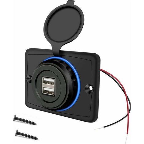 Prise USB 12V - Double Prise USB Camping Car 12V - 3.1A USB Chargeur pour Voiture - Chargeur USB de Voiture pour Voiture Bus Camping Car Bateau (1/4)