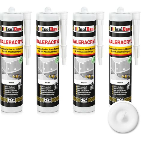 Pintura acrílica blanca IsolBau Maleracryl 4 x 300 ml