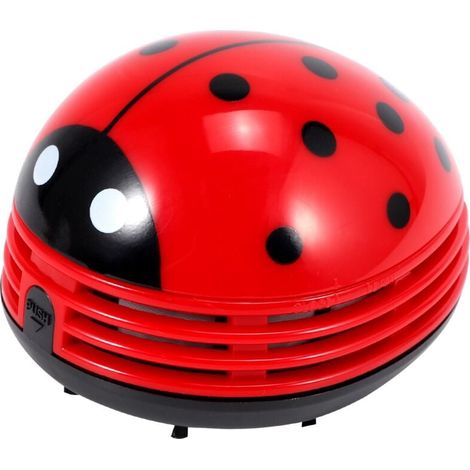 Mini Aspirateur De Table À Piles Motif Coccinelle Rouge Compact Portable (1/4)