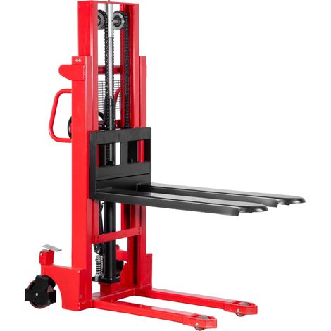 Mw Tools – Gerbeur manuel 1000 kg – Hauteur de levée 2000 mm – Levée rapide 4 cm/coup – Double mât télescopique – SKU MS1020