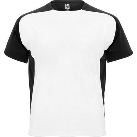 Camiseta técnica de manga ranglán y cubrecosturas a tono BUGATTI ROLY XL Blanco/Negro