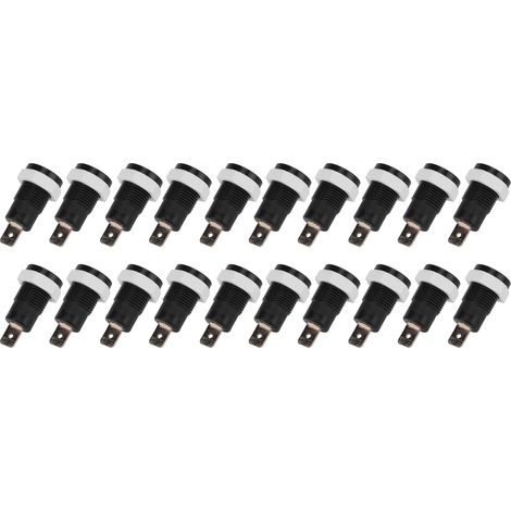 Packung mit 20 4mm (0,16in) Messing-Bananensteckern (weiblich), stabiler Strom, für Schiffe, Wohnmobile und Lastwagen (schwarz). (1/5)