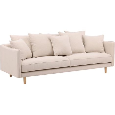 Canapé Droit 3 Places "Segelskaren" 240cm Beige (1/5)
