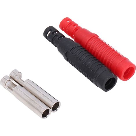 10 Prises Banane Femelle J.10031 Laiton PA Capuchon Sécurité 5 Rouges 5 Noires 30Vac-60Vdc 24A (1/5)