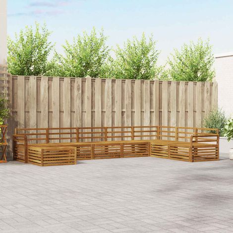 vidaXL Outdoor-Sofagarnitur 8 pcs Natur (1/5)