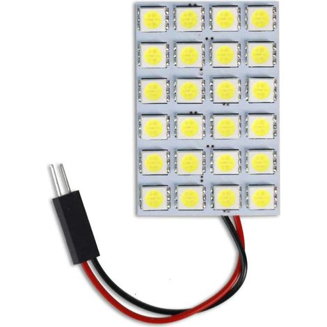 Luci Pannello 24 LED Interno Auto SMD Luce Fredda 6000K Per Interni Auto Tettuccio 5 Watt Alimentazione 12 V Adattatore T10 (1/2)
