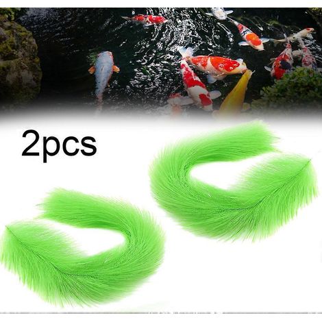 Lot de 2 plantes aquatiques artificielles réalistes pour aquarium, imitation herbe, en plastique vert. (1/5)