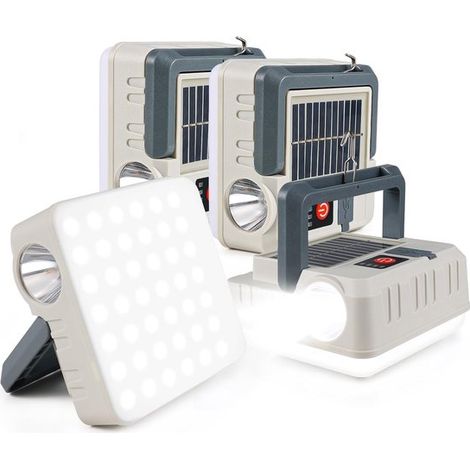 4er-Pack tragbare Solarlaternen Laternen für Stromausfälle 5 Leuchtmodi LED-Campinglampen Laternen-Taschenlampe IPX4 wasserdichte Zeltlampe für Grau (1/4)