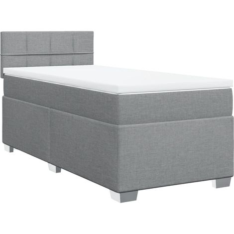 Maison Exclusive - Cama box spring con colchón tela gris claro 80 (1/5)
