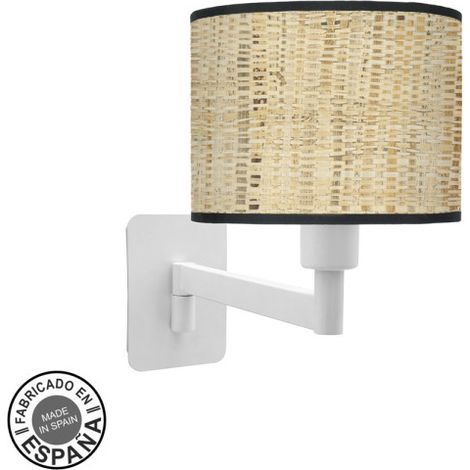 Aplique Abatible Moda 1xe14 Blanco/cañizo Oscuro 26x17x28 cm