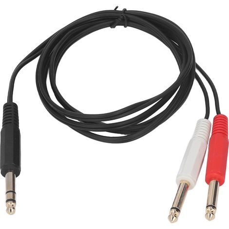 Câble Y 6.35mm Stéréo Vers Dual Mono - Fil Intérieur Premium - Pour Haut-Parleurs Et Microphones - 1 Pièce (1/5)