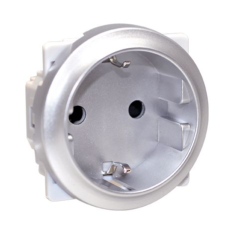 COMETE Prise 2P+T Schuko SILVER EUR'OHM 61377