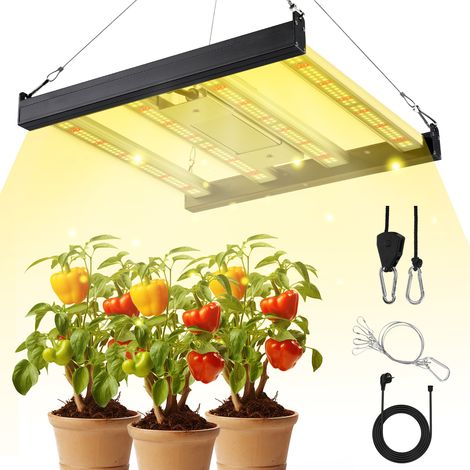 Randaco 120W LED Pflanzenlampe Vollspektrum Dimmbar 4 Lichtleisten Indoor Grow Lampe Schwarz (1/5)