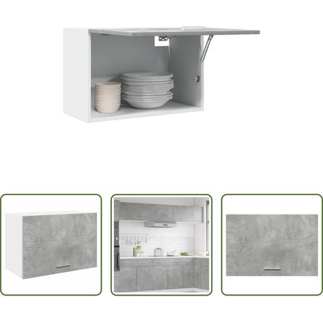 Küchenmöbel - Hängeschrank Lyon Betongrau 60x31x40 cm Holzwerkstoff (1/5)