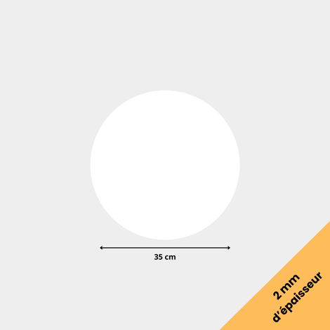 Rond verre acrylique blanc 2 mm - Diamètre 35 cm (350 mm) - Disque verre synthétique - Plaque PMMA XT - Plexiglass (1/5)
