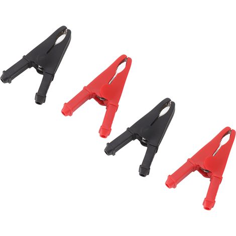 Lot de 4 pinces crocodiles nickelées à haute conductivité et faible résistance, pour voiture et école, 1000 V (1/5)