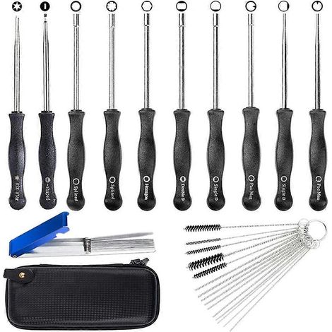 Outils de réglage de carburateur pour tronçonneuse, petit moteur, etc., avec sac à brosses (1/5)