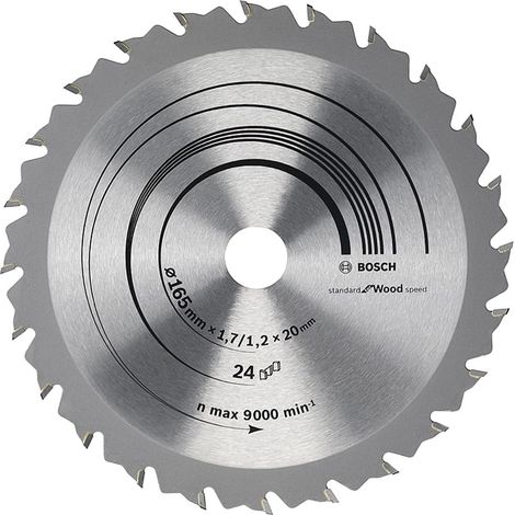 Hoja sierra circular Speedline Wood 165 x 20/16 x 17 mm 24 BOSCH 2608642601