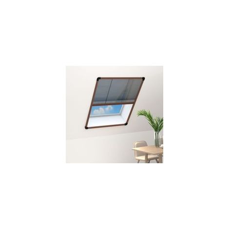 Mosquitera plisada para ventanas, aluminio, marrón, 60 x 80 cm - Crezuo (1/4)